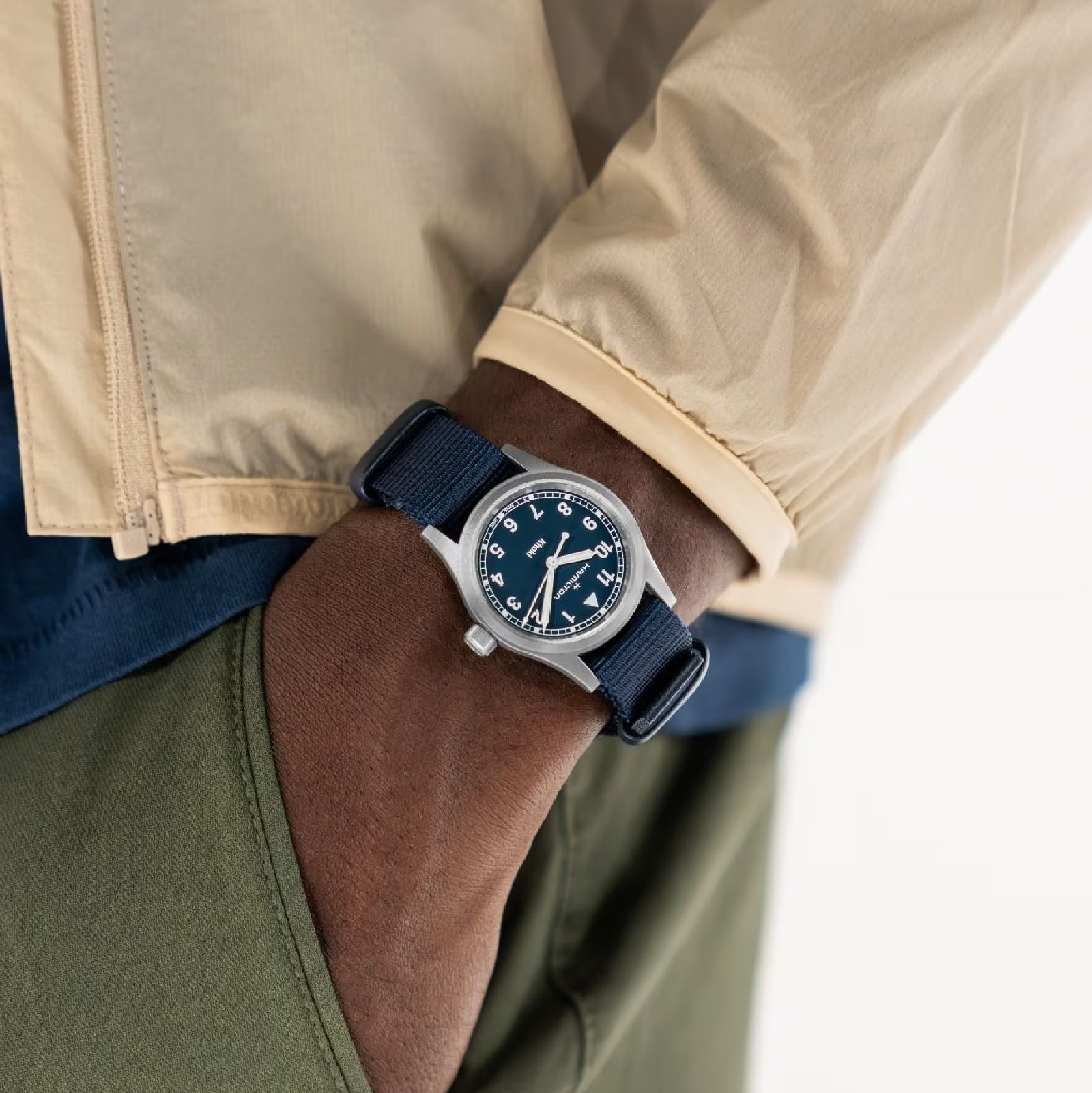 Orologio solo tempo Hamilton di colore blu da uomo MISURA UNICA