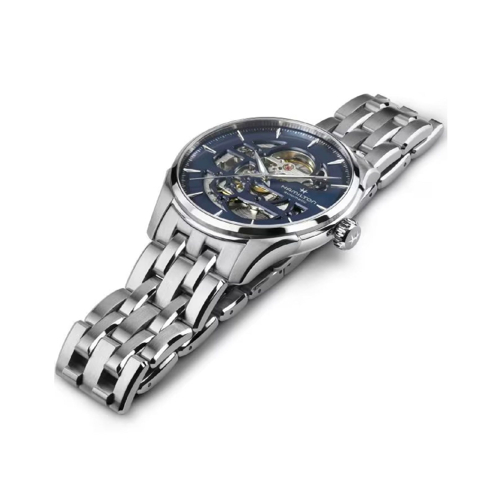 Orologio automatico Hamilton Jazzmaster Skeleton uomo cassa 40mm acciaio, blu H42535141-2