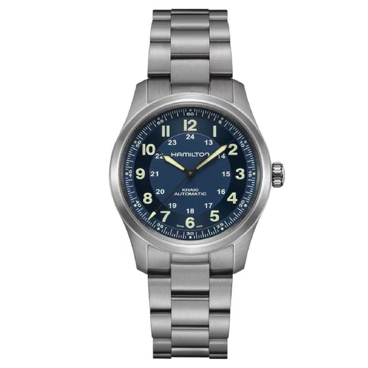 Orologio automatico Hamilton Khaki Field donna cassa 38mm titanio, blu