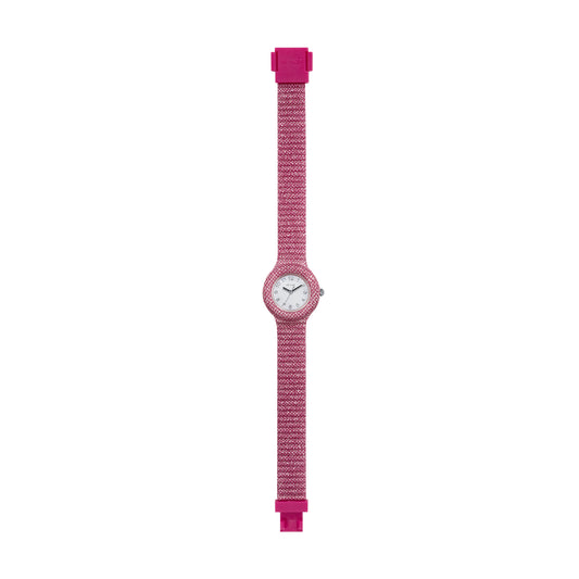 Orologio solo tempo donna Hip Hop in silicone glitter fucsia HH.HWU1245