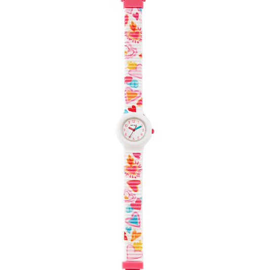 Orologio solo tempo Hip Hop Kids Fun bambina silicone, tessuto, cuori rosa