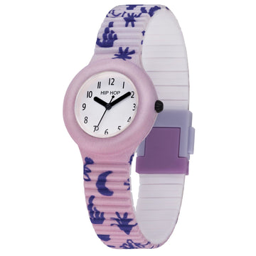 Orologio da donna Hip Hop California Vibes cassa 32mm e tessuto con lune e piante