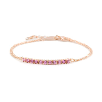 Bracciale donna Kurshuni Tennis Collection argento rosé con zirconi rosa