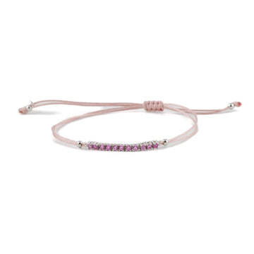 Bracciale donna Kurshuni Tennis Collection cordino rosa in argento e zirconi rosa