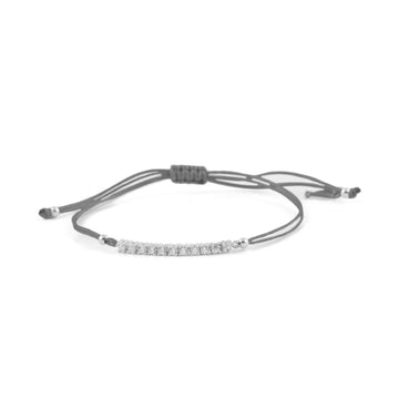 Bracciale donna Kurshuni Tennis Collection cordino nero in argento e zirconi