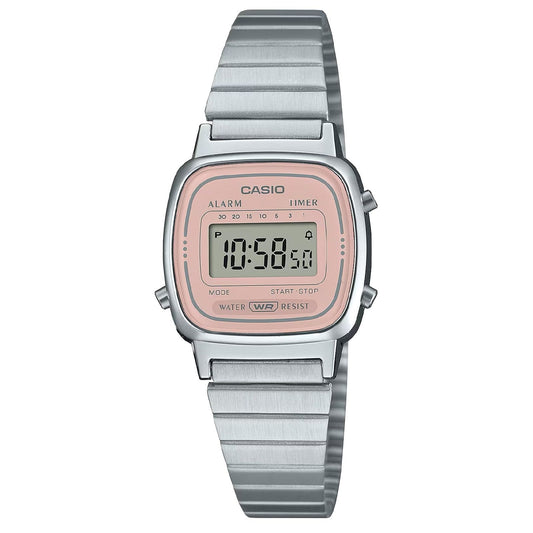 Orologio digitale donna Casio Vintage Soft Color quadrante rosa 30x24mm