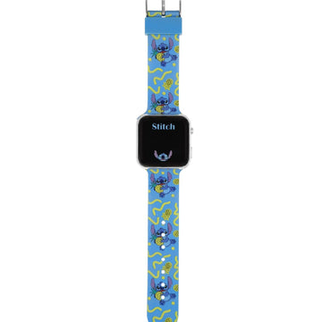 Orologio digitale bimbi Disney Lilo e Stitch LED in plastica e silicone azzurro 35 mm