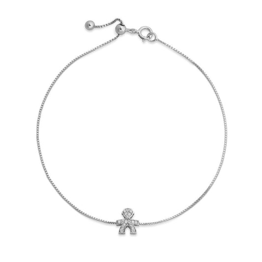 Bracciale donna leBebé I Tesorini oro bianco con bimbo di diamanti 0,08ct LBB952-1