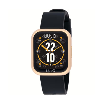 Smartwatch Liu Jo Mini con cassa oro rosa e silicone nero MISURA UNICA