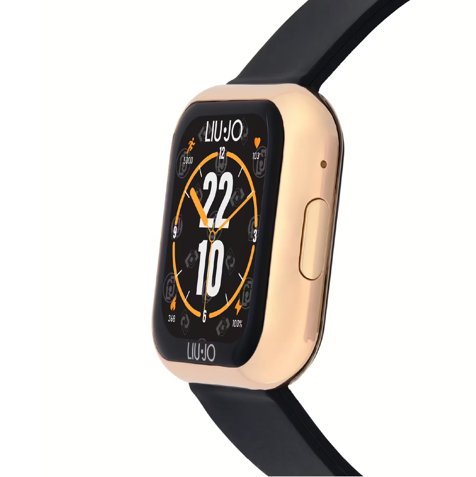 Smartwatch Liu Jo Mini con cassa oro rosa e silicone nero MISURA UNICA