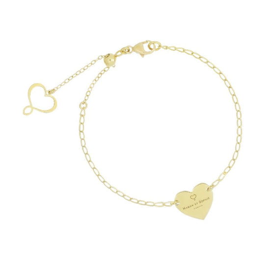 Bracciale Maman et Sophie argento dorato con cuore e logo M.BPARC2