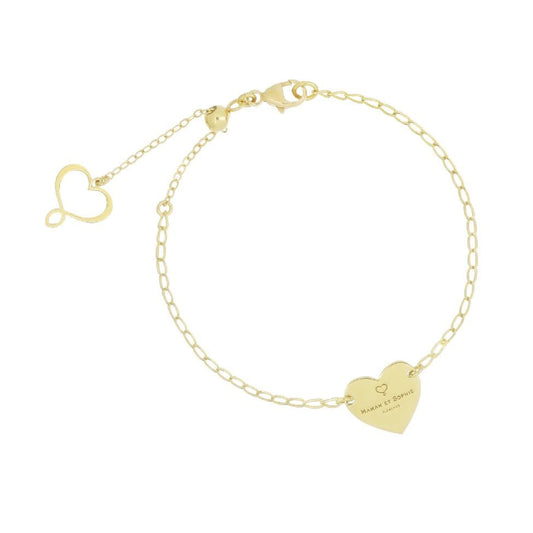 Bracciale Maman et Sophie argento dorato con cuore e logo M.BPARC2