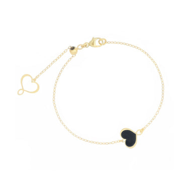 Bracciale Maman et Sophie in argento dorato con cuore nero M.BPMES2GI