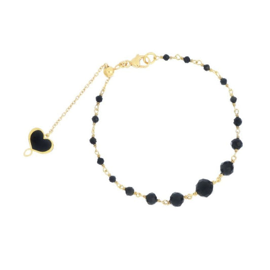 Bracciale Maman et Sophie in argento dorato spinello nero M.BPOND2R