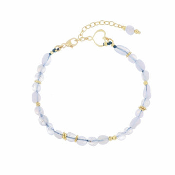 Bracciale Maman et Sophie argento con sfere calcedonio Regolabile 16,5-20,5 cm