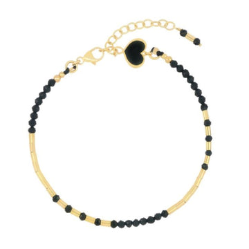 Bracciale Maman et Sophie argento dorato e spinello nero M.BRMAFSP