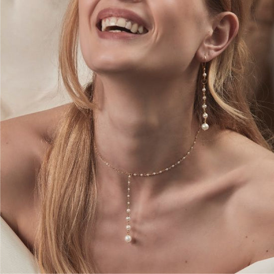 Collana Maman et Sophie in argento perle bianche per metÃ M.GCONDPRCT