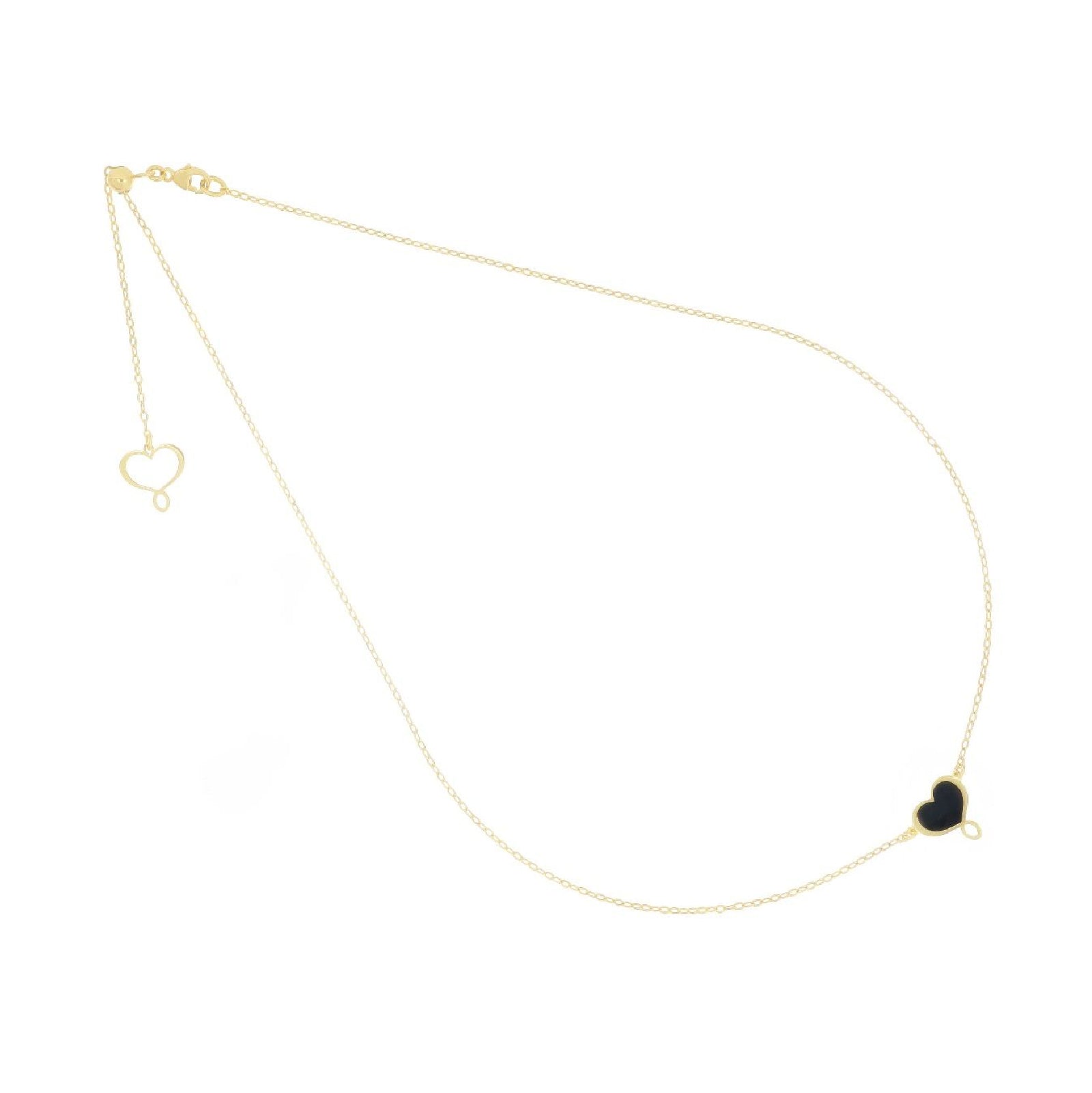 Collana choker Maman et Sophie in argento con cuore nero M.GHMES2GI