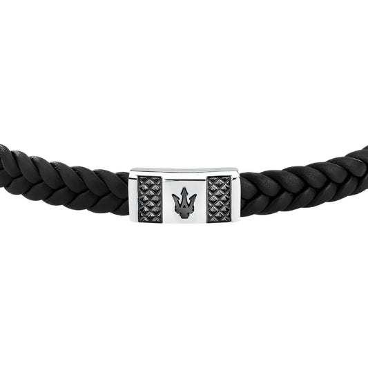 Bracciale Maserati in pelle riciclata color nero MISURA UNICA