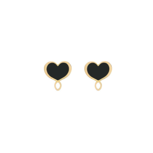 Orecchini a lobo Maman et Sophie in argento con cuore nero M.ORMES42SGI