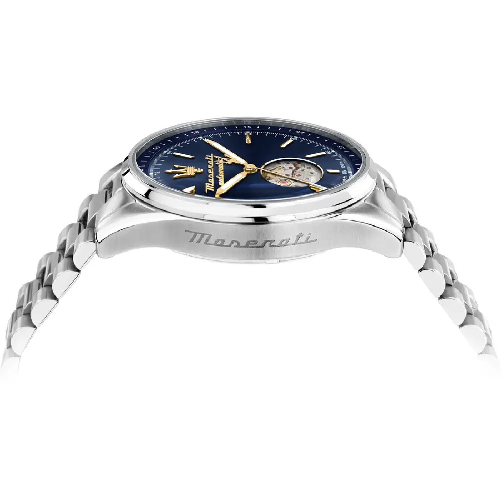 Orologio solo tempo Maserati in acciaio color argento e blu MISURA UNICA