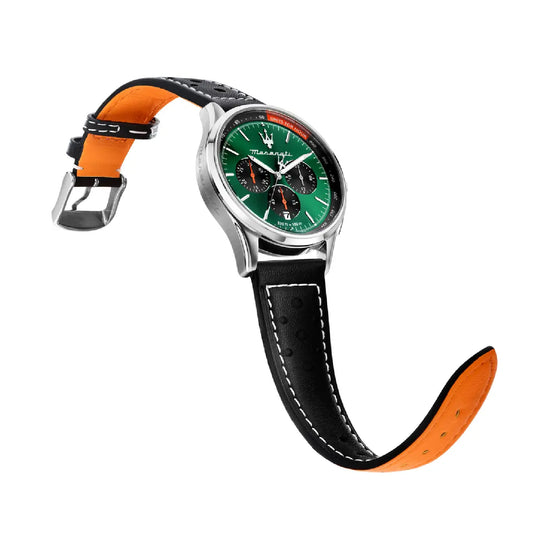 Orologio cronografo Maserati in acciaio argento e verde M.R8873624002