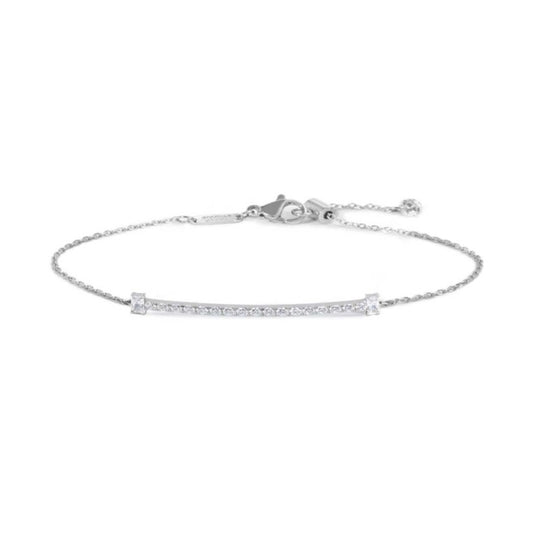 Bracciale semirigido Marlù in acciaio impreziosito da zirconi 19 cm