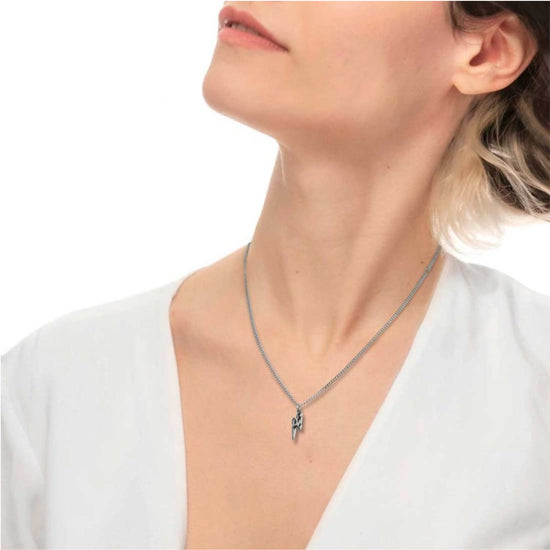 Collana Marlù in acciaio 316 con fulmine pendente e fiamma MISURA UNICA