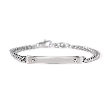 bracciale mabina uomo in argento 925 con targhetta 533972