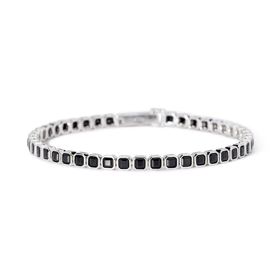 bracciale tennis mabina uomo in argento e zirconi neri ottagonali 533978 19