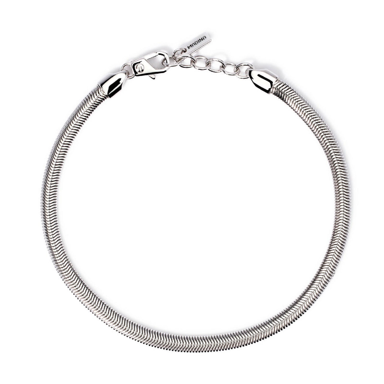 bracciale catena snake mabina uomo in argento 925 rodiato 533981