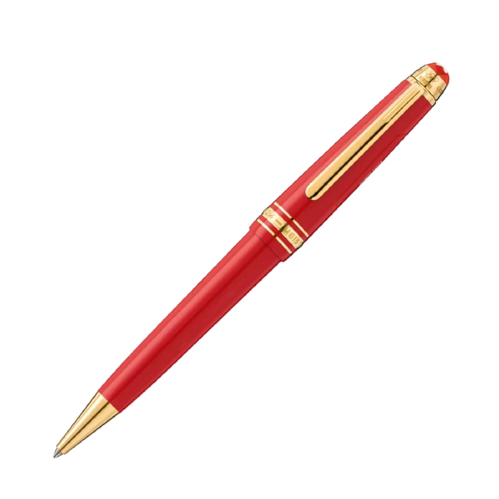 Penna a sfera Montblanc di colore rosso e oro unisex MB.131361