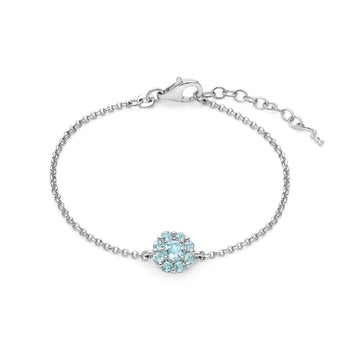 Bracciale Miluna in argento 925 con topazio azzurro da donna 16,5 cm