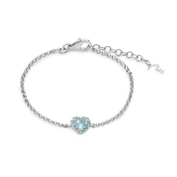 Bracciale Miluna in argento 925 con topazio azzurro da donna 16,5 cm