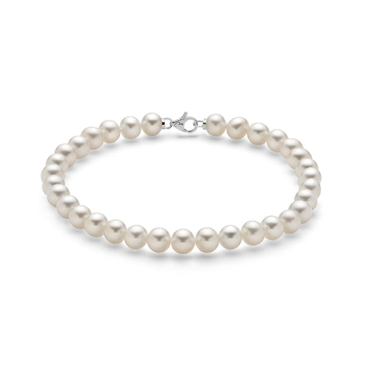 Bracciale da donna Miluna filo perle naturali e chiusura oro 17 cm