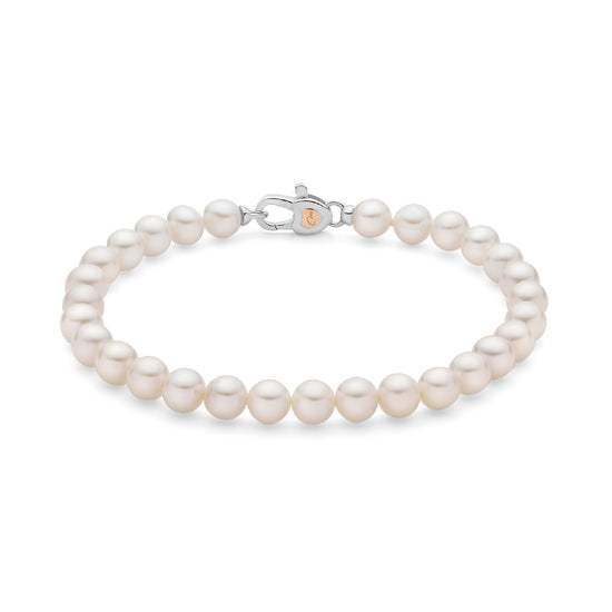 Bracciale filo di perle Miluna in argento e perle 6/6,5mm 19 cm