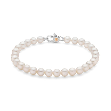 Bracciale filo di perle Miluna in argento e perle 6/6,5mm 19 cm