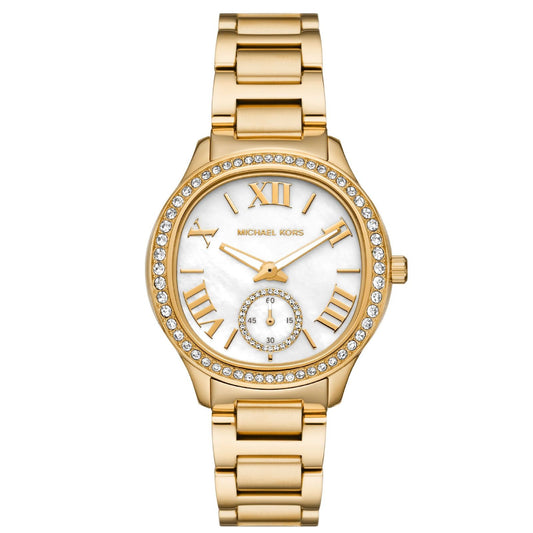 Orologio donna Michael Kors Sage acciaio dorato con cristalli e madreperla 38mm