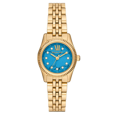 Orologio donna Michael Kors Lexington acciaio oro cristalli quadrante blu 26mm