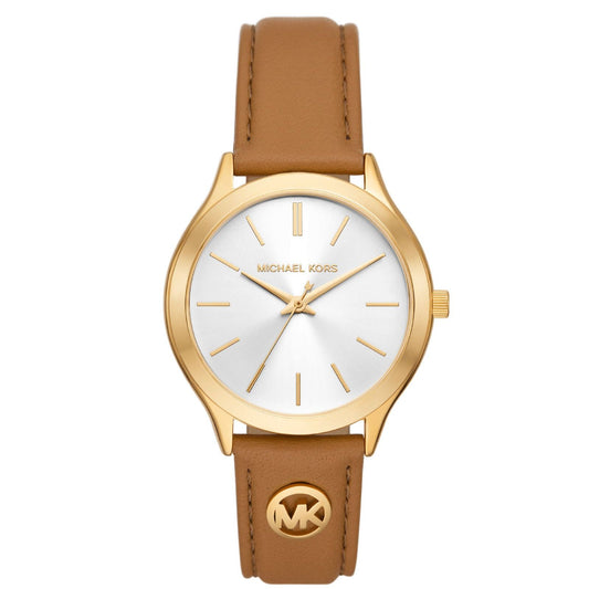 Orologio donna Michael Kors Slim Runway in acciaio rosé e pelle marrone 38mm