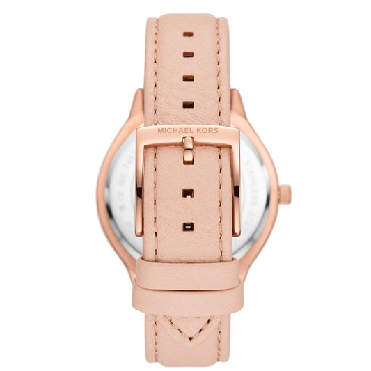 Orologio donna Michael Kors Slim Runway in acciaio rosé e pelle bianca 38mm