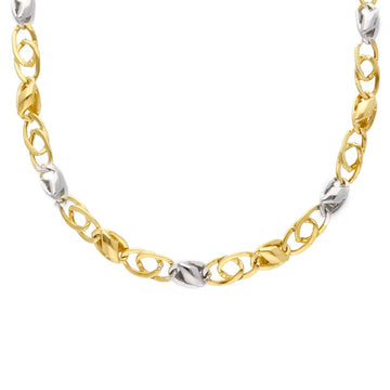 Collana unisex JOY Gioielli in oro giallo e bianco a maglie alternate