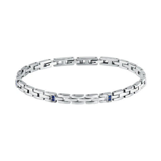 Bracciale a catena Morellato in acciaio con cristalli blu MO.ABH51