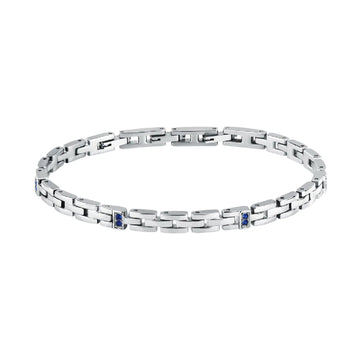 Bracciale a catena Morellato in acciaio con cristalli blu 18 cm