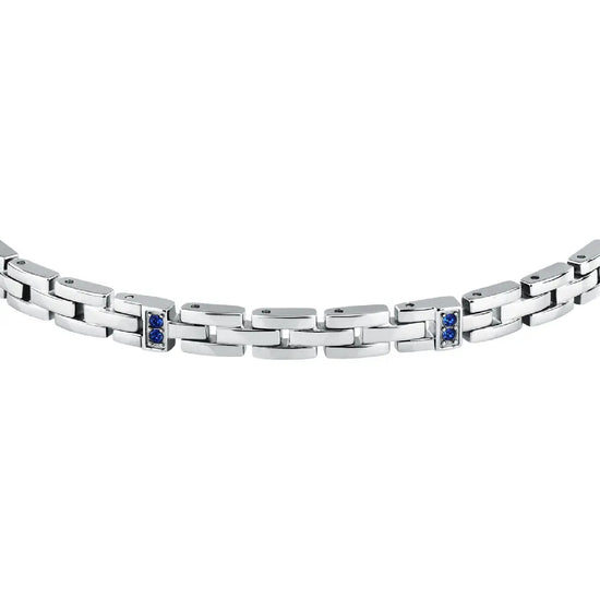 Bracciale a catena Morellato in acciaio con cristalli blu MO.ABH51