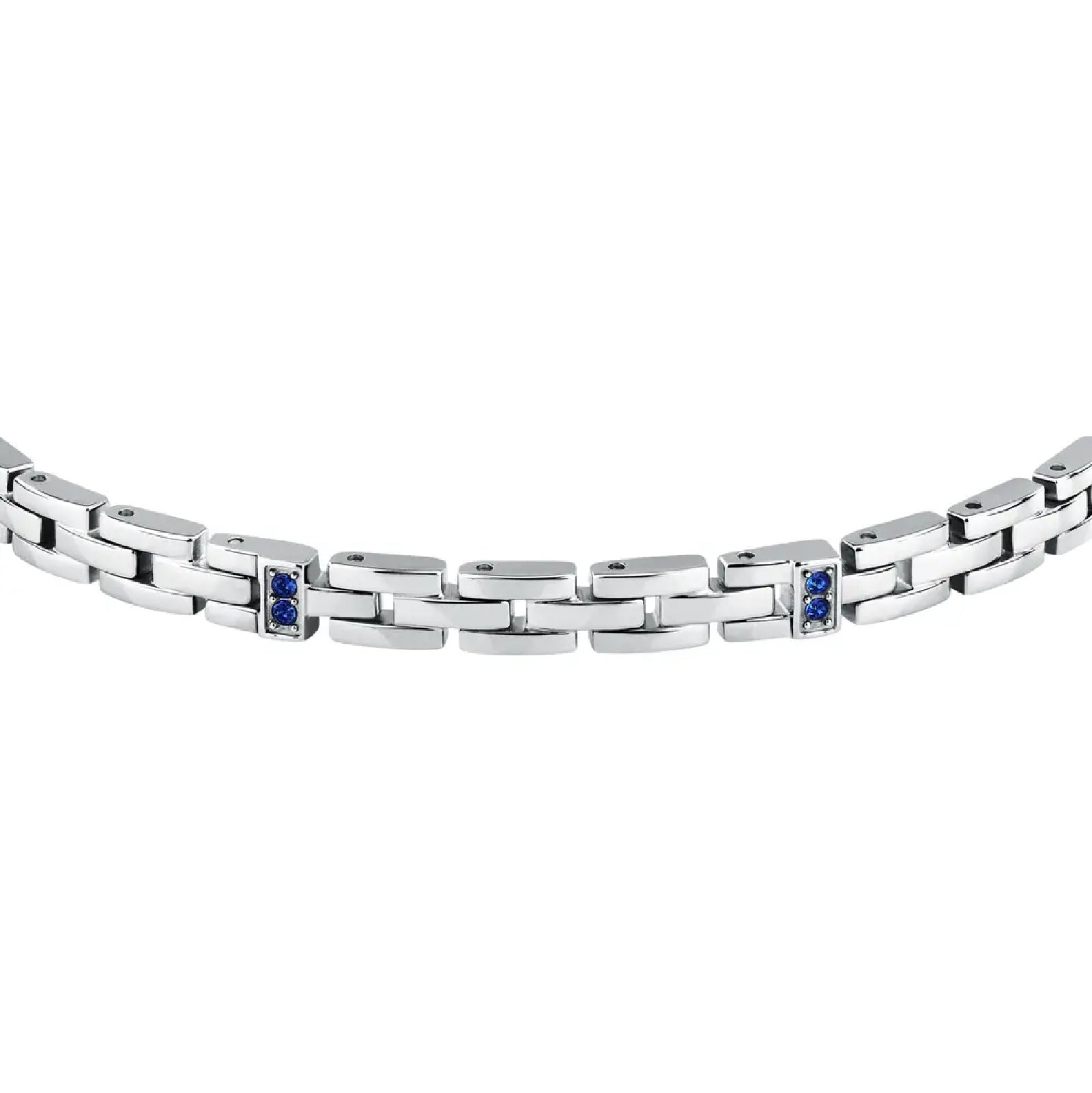 Bracciale a catena Morellato in acciaio con cristalli blu 18 cm