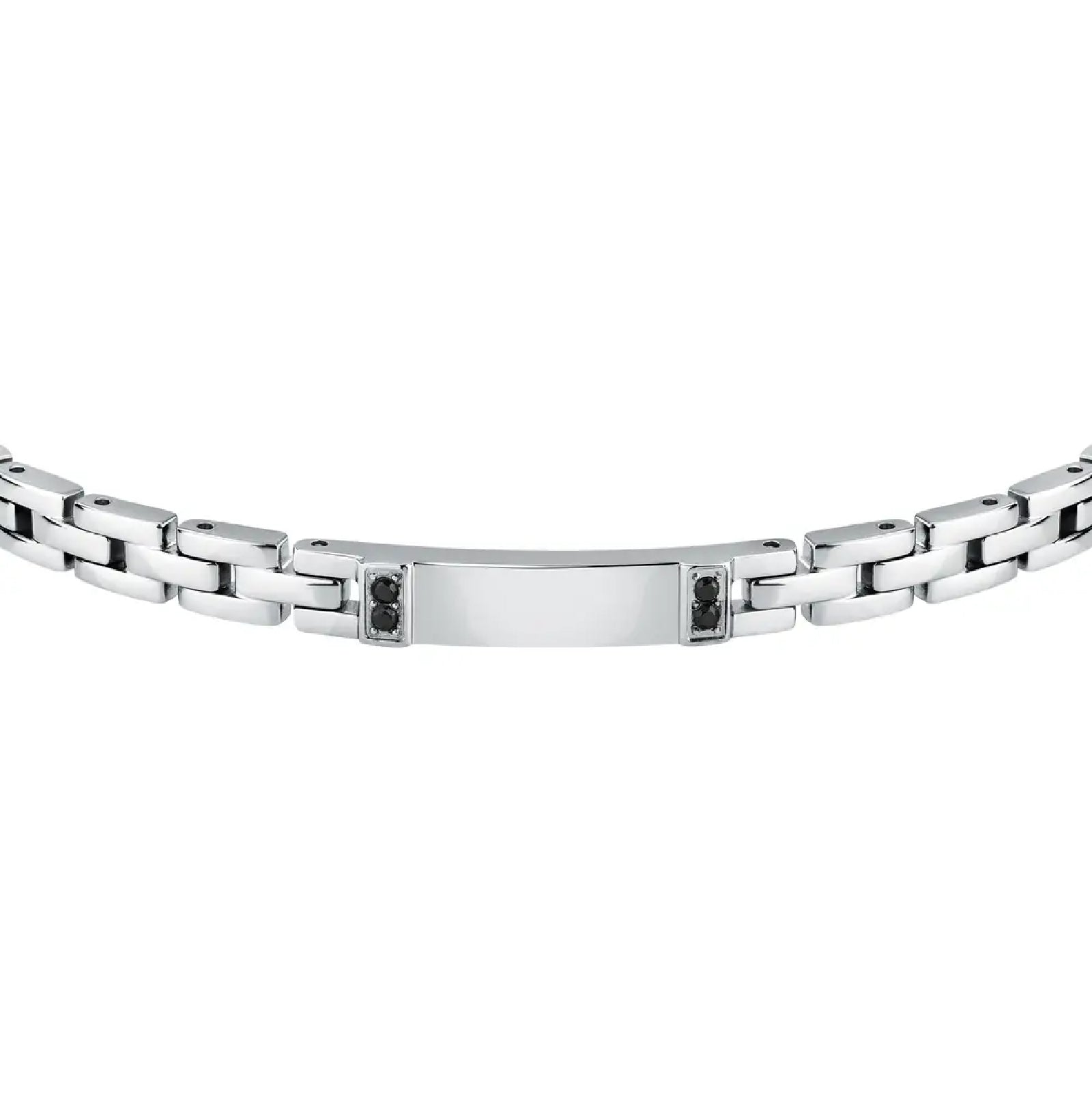 Bracciale a catena Morellato in acciaio con cristalli neri 18 cm