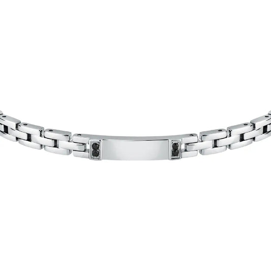 Bracciale a catena Morellato in acciaio con cristalli neri 18 cm