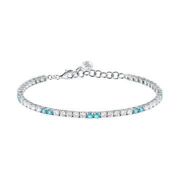 Bracciale tennis Morellato argento 925 e zirconi bianchi e blu 15,5 cm