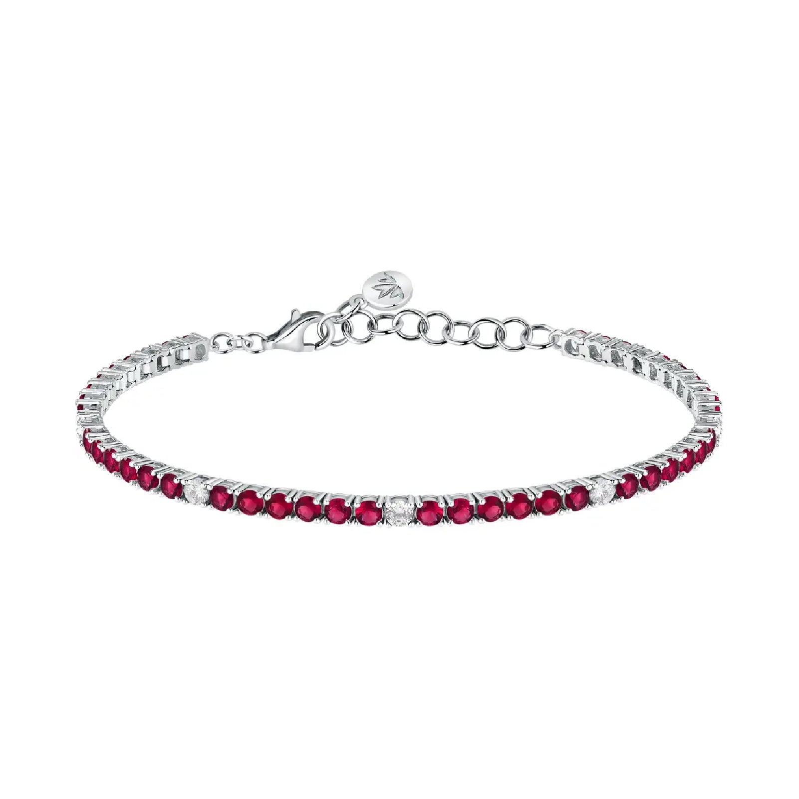 Bracciale tennis Morellato argento 925 e zirconi rossi e bianchi 15,5 cm